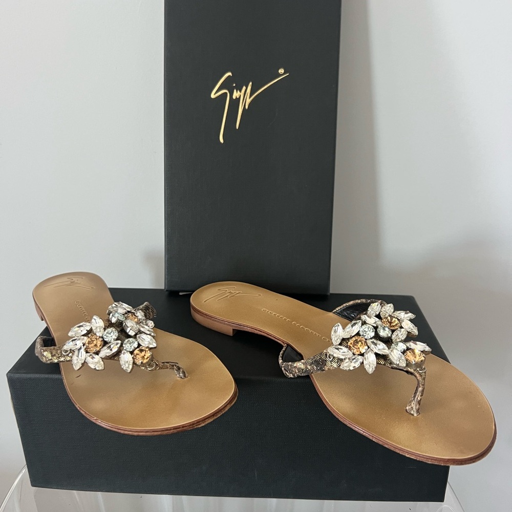 Giuseppe Zanotti Gold Embellished Sandals